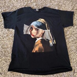 Black Graphic T-Shirt with Artistic Print